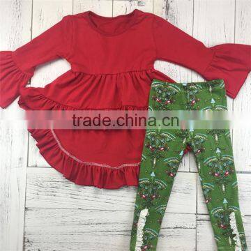 Factory supply well-fitting hi-lo dress and leggings baby christmas outfits