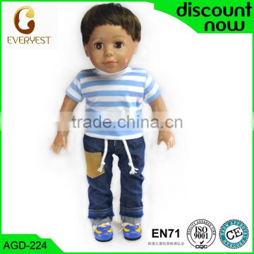 18 inch vinyl male dolls real doll boy toy with black hair