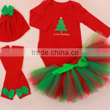 Top selling 3pcs Newborn Baby Girls Long Sleeve Tree Tops Pants Hat Outfits