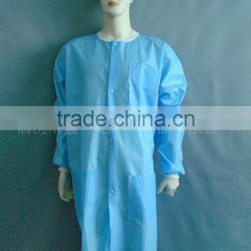 Surgical disposable lab clothes/work clothes with knitted collar & cuff & pockets