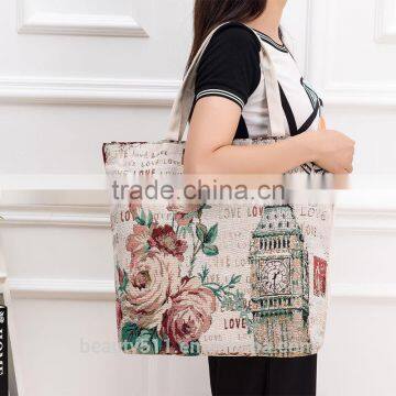 Wholesale cotton canvas women beach bags Screen Printed shopping bags Cotton Tote bag canvas CB01