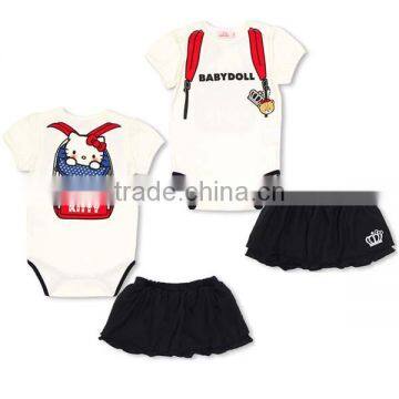 2016 summer 2pcs navy style miniskirt jumpsuit baby girl romper