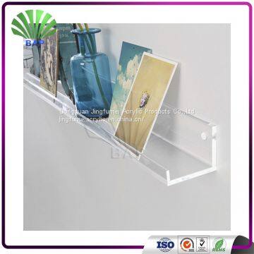 Wholesale Clear Acrylic Tiers Salon Display Shelf Lucite Wall Bookcase Plexiglass Corner Shelf