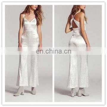 Sexy Spaghetti Strap White Jumpsuit Pants Ladies