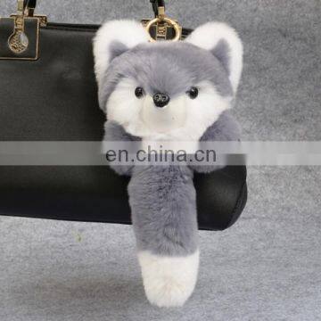 Small Fox Shaped / Different Colors /Rex Rabbit Fur Keychain