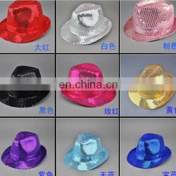 colorful sequin fedora 10" hat