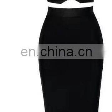Women's Sexy Strapless Two Pieces Bodycon Midi Bandage Dresses Christmas Eve Dresses photo-3