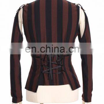 Steampunk Stripped Top-vest With Removable Sleeves photo-2