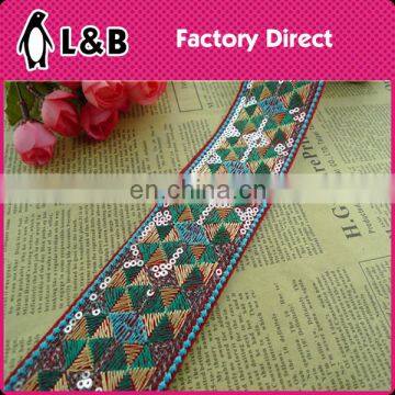 YW-04/05 Colorful Embroidered Trims With Sequins