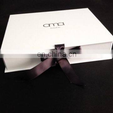 2017 custom hand made gift box with logo and ribbon hand