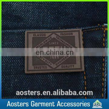 Custom high quality embossed leather tags for jeans