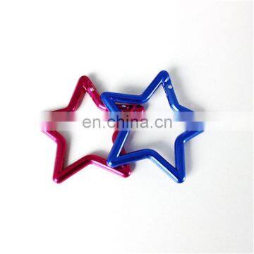 promotional colorful fashion high quality five-pointed star shaped aluminum climbing carabiner