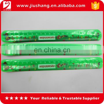 Custom printed promotional pvc slap bracelet, wholesale price pvc slap band, ruler pvc bracelet