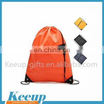 Promotional cheap high quality drawstring bag with zipper drawstring backpack with customized logo