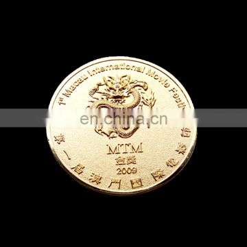 Gift used engraved logo souvenir gold coin