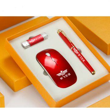 Unique Gift Ideas China Factory Pen Gift Set With Mouse Usb Flash Drive,3 in 1 Business Gift Set Promotional Gift Set photo-5