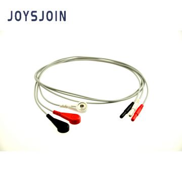 DIN holter ecg cable 1.5mm/2.0mm jack  3/5 leads