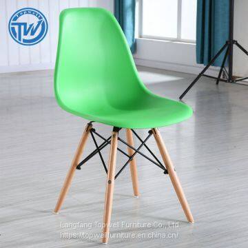 DC-6071 Topwell Modern Design Plastic Chair Dining Room Chair With Wood Legs Leisure Chair photo-4