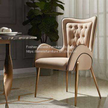 modern golden chrome legs fabric cushion dining chair for hotel