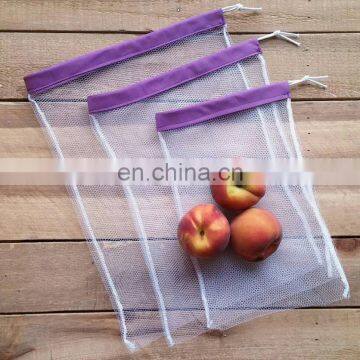 Reusable nylon mesh transparent shopping bag for veggie or fruit