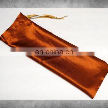 Long satin silk drawstring pouch for hair sticks or knives or wands