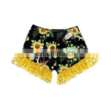 Summer Sunflower Cow Skull Bummies Ruffle Panties Sequin Bloomer