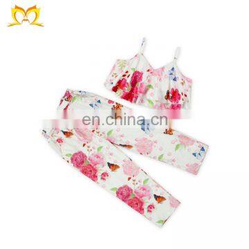 Summer Boho Ruffle Top And Pant Set Baby Girls Boutique Outfits Wholesale Kids Urban Clothing