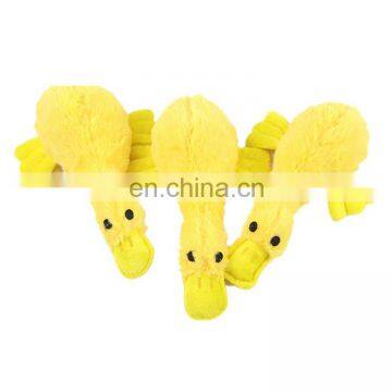 Large Yellow Duck Pet Dog Chew Toy Custom Stuffed Animal Plush Squeaky Dog Toy