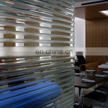 ROCKY BRAND 10mm 12mm 15mm corrugated glass for decorative partition