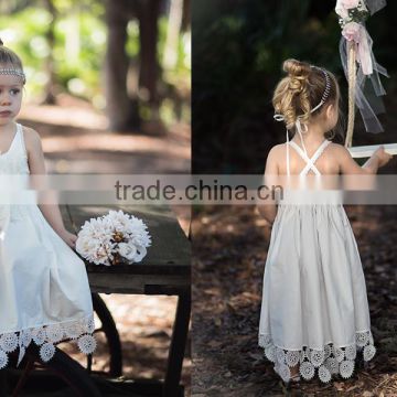 Vintage Baby Chiffon Lace Dress Infant ivory Dress Flower Girl Wedding Dress