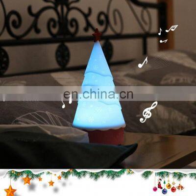 2020 New Style Christmas Decoration Indoor Tree Shape Lamp Silicone Night Light For Children's Gift With Music photo-2