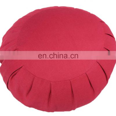 Hot Sale On Yellow Color Buckwheat Filled Cotton Pleated Zafu Meditation Cushion For Yoga