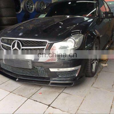 Carbon Fiber W204 Car Front Bumper Lip Spoiler for Mercedes Benz C63 AMG Black Series 12-15 photo-3