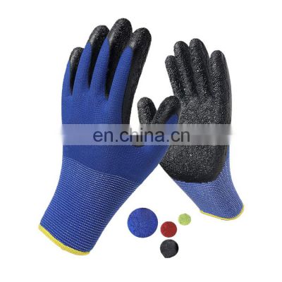 Cheap Fitted Nylon Textured Latex Rubber Coated Gloves for Work, Gardening and General Purposes