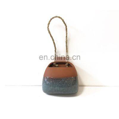 clay terracotta baskets seagrass wall hanging planter flower plant pot