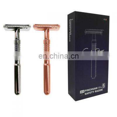 Dropshipping stainless steel safety razor handle single edge blade safety razor