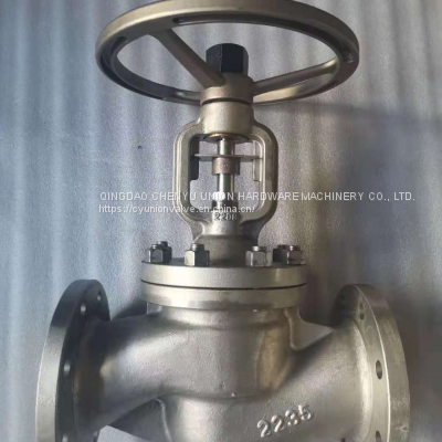 DIN standard PN16/40 ss BELLOW SEAL globe VALVE