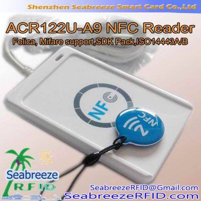 Чтерик NFC ACR122U-A9, поддерживающий Felica, Mifare, пакет SDK, ISO 14443A/B