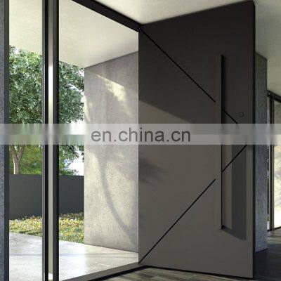 Italian Front Doors Design Villa Pivot Entrance Security Luxury Front Pivot Door Modern Entry Black Aluminum Pivot Door