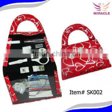 PVC pouch heart patterns sewing manicure set gift for mother sewing kit sewing set