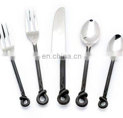 black & stainless steel cutlery