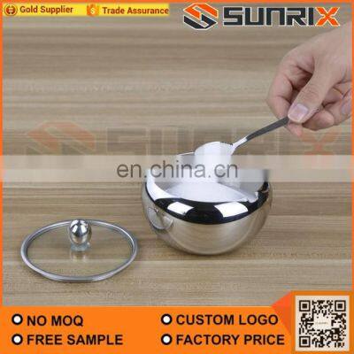 Best Selling Stainless Steel Drum Shaped Bowl With Glass Lid And Spoon photo-5