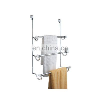 stainless steel towel rack chrome plated 3 bars door bathroom towel holder