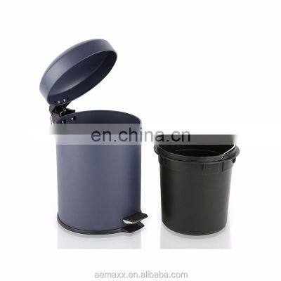 Household ice cream color 3L 5L 12L bathroom pedal bin trash can with round lid wall mounted waste bin office waste bin