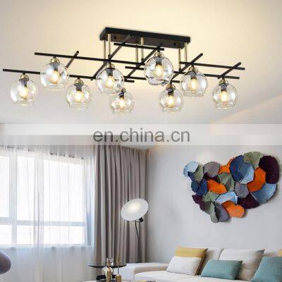 HUAYI Classic And Unique American Style Large Glass Bulb Chandelier Fixtures Modern LED Ceiling Lights