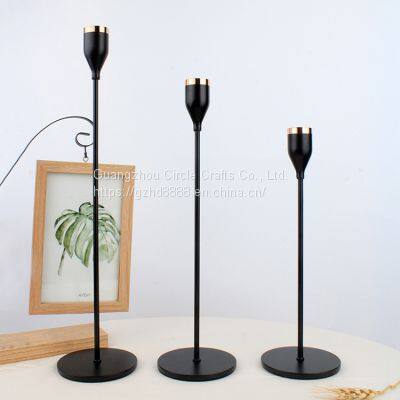 European -style Candle Candlesticks Small Candlestick Table Romantic Candlelight Dinner Three -piece Set of Decoration Wedding Plating Ornaments