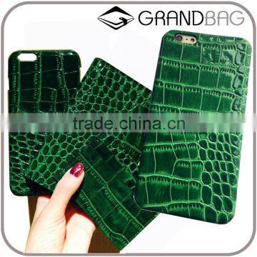 Fashion Design Good Quality Genuine Crocodile Pattern Leather Mobile Cell Phone Case for Iphone6 or for Iphone6 Plus