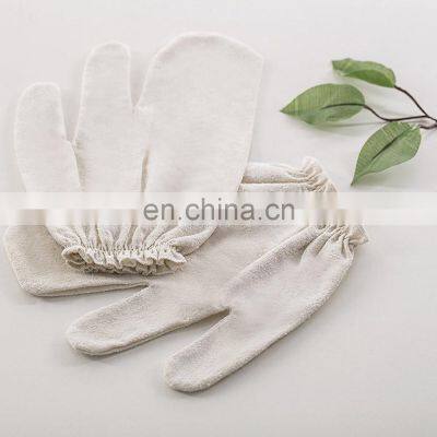 100% Silk Garshana Gloves,  Ayurvedic Massage Mitten for Women, Silk Facial and Body Dry Massage Gloves