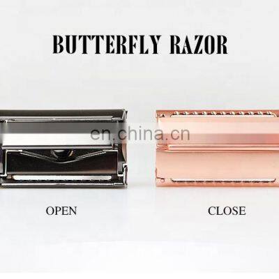 Mens Good Quality Metal Double Edge Blade Shaing Set Private Label Shaving Safety Razor and Stand photo-2