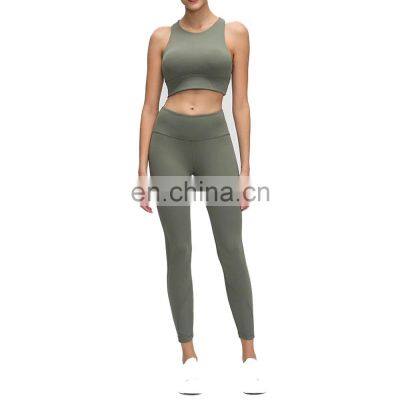 Seamless Yoga Long Sleeve Crop Top High Waist Legging Gym Yoga Set Sports Bra Legging Fitness Yoga Sets